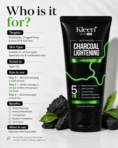 Kleen Charcoal Lightnening Face Wash