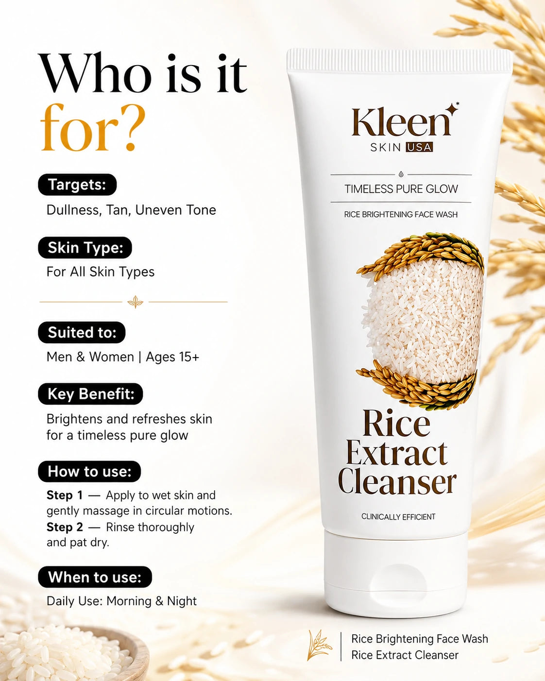Kleen Rice Brightening Face Wash