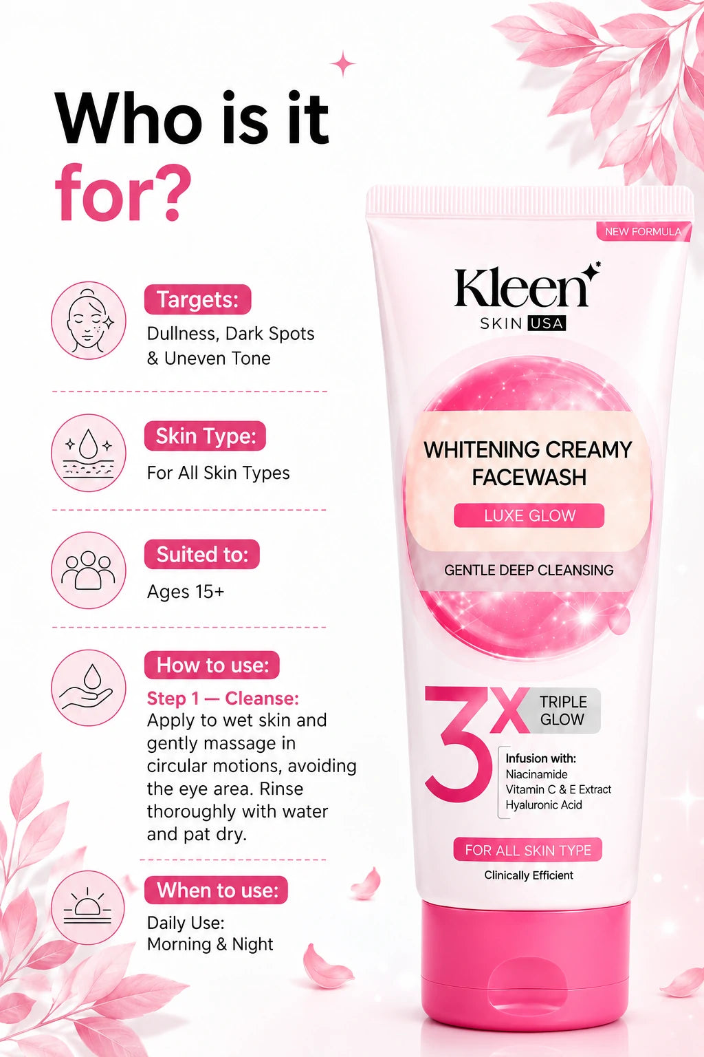 Kleen Whitening Creamy Face Wash